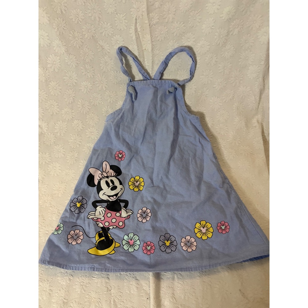 Disney Junior Minnie Mouse vintage 90sGirls 2T LightBlue Chambray Pinafore Dress
